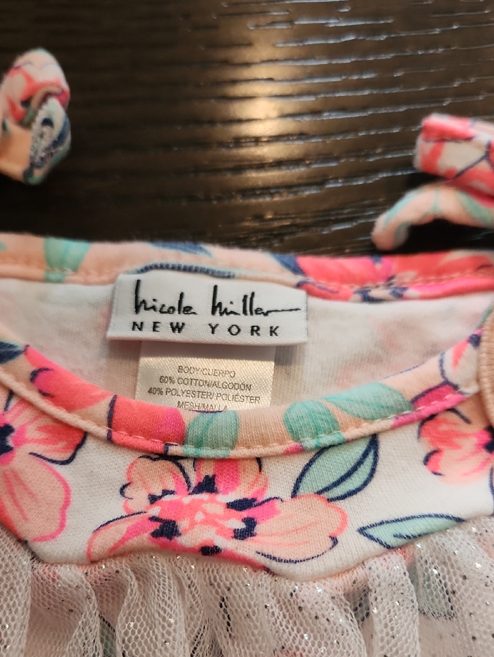 Nicole Miller Baby Girl Pink Ruffle Tulle One Piece - Picture 2 of 3